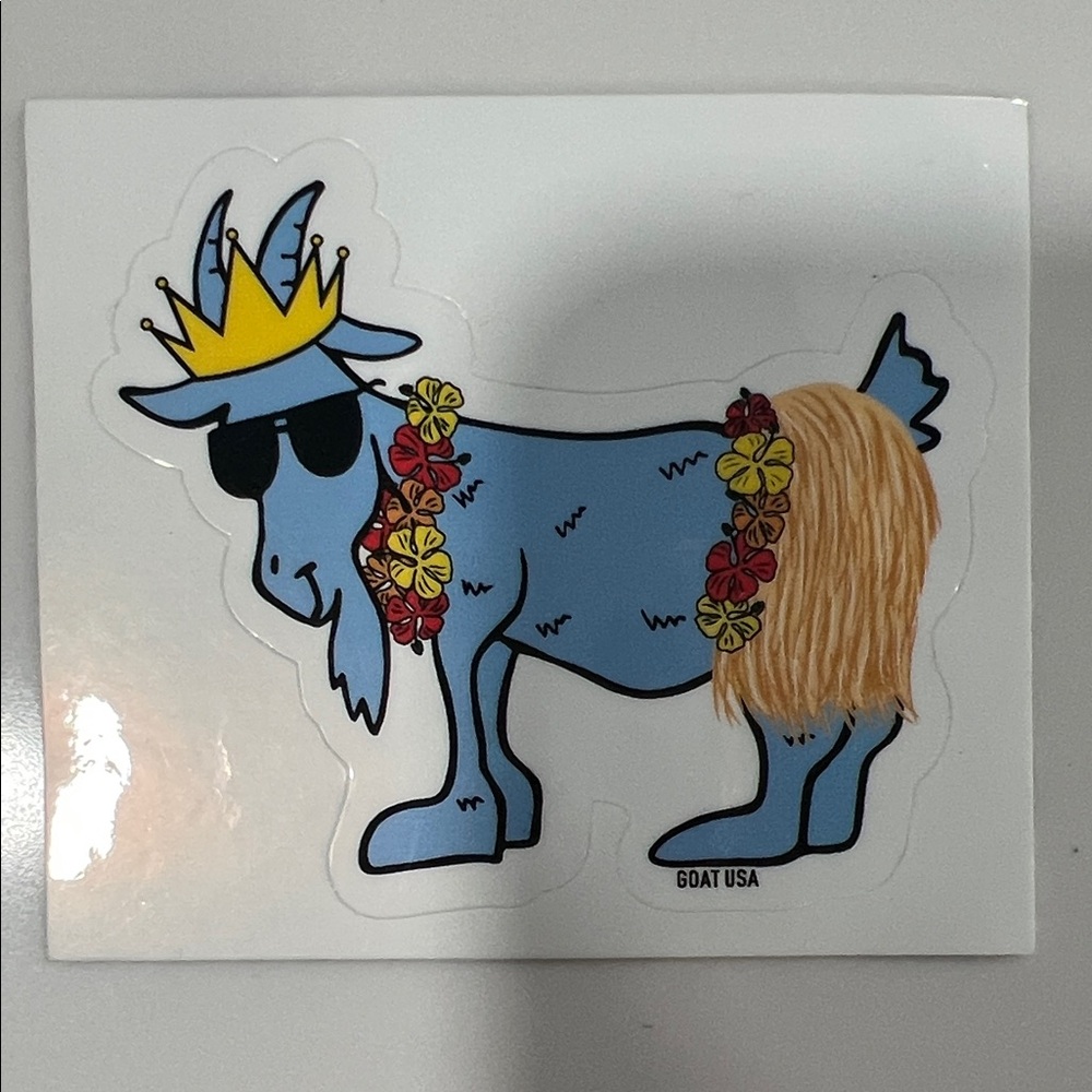 GOAT USA Blue Goat Hula Sticker - Blue Beach Party Favor